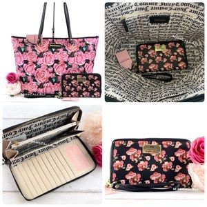 JUICY COUTURE SET 🌹 Floral Rose Tote Bag & Wallet